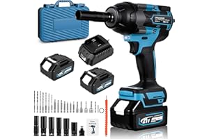 Tanniws Elektrischer Schlagschrauber 800N Akku Schlagschrauber 4 Einstellbare Geschwindigkeiten Schlagschrauber 2 x 4000mAh LED Beleuchtung Schlagschrauber Bürstenloser Motor