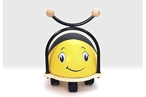 BEEHIVE TOYS & GIFTS Bumblebee Balance Bug Ride On Bee Toy Wooden Base with Foam and Wipe Clean Cover Wheely Toy By Beehive Toys
