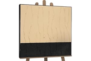 YS-Art Luxus Abstrakt Acryl Gemälde auf Leinwand Samt handgemalt Wandbilder Wohnzimmer modern Wohndekor schwarz braun Bild quadratisch echte Kunst 100x100 cm