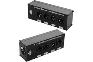 GINTOOYUN 2 stycken 4-kanals DMX XLR till Ethernet-förlängare hane till RJ45 Ethercon kabel med flera förlängare för scenbelysning och hem inspelningsstudio kompatibel