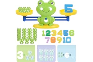 YYDeek Frog Balance Scale Math Toys, Number Counting Blocks for Kids, Early Development & Activity Toddler Learning Toy, Montessori Educational Toys for 3 4 5 Year Olds