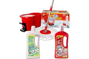 AMAMI BEAUTY KIT ROTOMOP + DETERGENTE MULTIFUNZIONE 1lt + DETERGENTE MULTIFUNZIONE profumo di Talco 1lt - 5IN1 Pavimenti Brillanti, Cucina, Mobili, Vetri