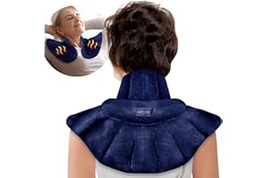 REVIX Microwave Heating Pad for Neck Shoulders and Back Pain Relief, Weighted Hot Neck Shoulder Wrap with Herbal Aromatherapy, Microwavable Moist Heat Neck Warmer, Scented