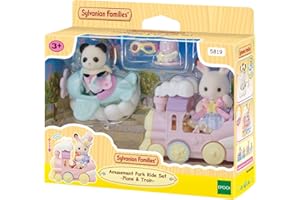 Sylvanian Families - 5819 Amusement Park Ride Set -Plane & Train- Dollhouse Playsets