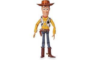 Disney Store Figurine Woody Interactive parlante Toy Story 4, 35 cm / 15", inclut Plus de 10 répliques en Anglais, interagit avec d'autres Figurines et Jouets, lumières Laser, 3 Ans et Plus.