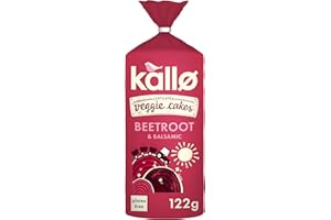 Kallo Beetroot & Balsamic Veggie Cakes, Lentil & Pea Puffed Crackers Made From Plants, Low Fat Healthy Snacks, Vegan Friendly, Gluten Free, No Artificial Flavours, Single Pack – 1 x 122g