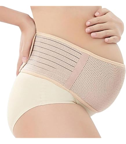 Ceinture Abdominale Marron Pour Femmes Enceintes - Soutien Dos Et Ventre 115 Cm Réglable