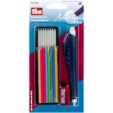 Prym Chalk Cartridge Set for Writing/Marking and Drawing on Textiles/Paper/Wood/Plastic/Metal, Multi-Colour
