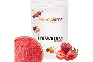 HONEYBERRY Polvere di Fragola Liofilizzata 150g - Frutta Liofilizzata in Polvere - Polvere di Fragola Disidratata - Frutta Disidratata in Polvere per Dolci, Frullati e Yogurt - 100% Naturale Senza Additivi