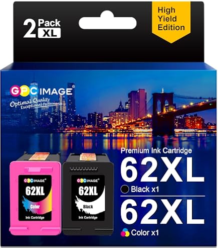 2-Pack 62XL Remanufactured Ink Cartridges – Black & Tri-Color For 5540 7645 7640 7644 Printers