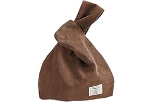 Anopo Small Corduroy Wristlet Wallet for Women Portable Wrist Bag Sleeve-Knot-Pouch