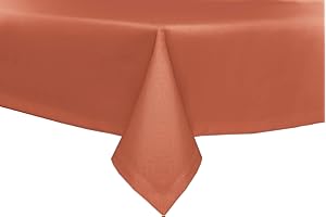 texpot Gartentischdecke 110 x 160 cm in Terrakotta mit Leinen Optik Lotuseffekt Fleckschutz Bügelfrei Tischdecke