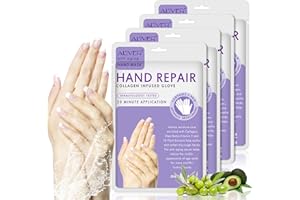 AIQIUSHA 4 Pack Hands Moisturizing Gloves, Hand Spa Mask Infused Collagen, Serum + Vitamins + Natural Plant Extracts for Dry, Cracked Hands, Moisturizer Hands Mask, Repair Rough Skin for Women&Men