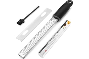 YC Kitchen Cheese Grater, Stainless Steel Lemon Zester Grater with Lid - Parmesan Graters for Kitchen