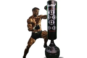 GizaStar Free Standing Punching Bag – Heavy Duty Boxing Bag for Kickboxing, MMA, Muay Thai, Martial Arts Training, Durable Pedestal Stand for Indoor & Outdoor Use
