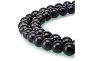 LIFAVOVY 8mm Natural Blue Sandstone Beads Round Semi Precious Gemstone Loose Beads for Jewelry Making (47-50pcs/strand)