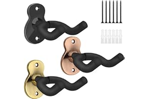 YUMZECO TTCR-II 3 Packs Guitare Support Mural Montage Mural Guitare Cintres Muraux Support pour Ukulélé Acoustique Électrique Classique Basse Guitaren Mandolines Violon Crochets Muraux