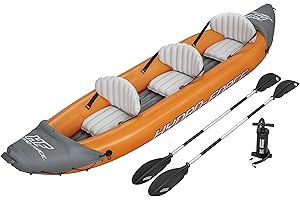 Bestway Hydro-Force 3 Person Inflatable Kayak Set with Aluminium Oars and Hand Pump, 3 Man Kayak