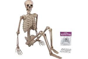 BUSYBEE KI Store Busy Bee Scheletro di Halloween a grandezza Naturale 165 cm Grandi Decorazioni di Scheletro di Halloween da Cortile Giardino Portico Porta Decorazione Forniture per Feste