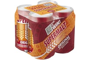 BAZACHI Supermalt Original Non-Alcoholic Vegan Malt Drink with B Vitamins 4 x 330ml (Pack of 1)