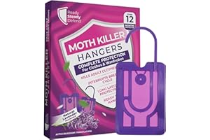 READY STEADY GRO 5-Pack Moth Repellent Hangers for Wardrobes: Lavender-Scented Clothes Moth Killer | Anti-Moth Protection for Wardrobes and Drawers | Up to 3 Months Protection per Hanger | Eco-Friendly Moth Deterrent