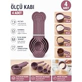 4&rsquo;l&uuml; &Ouml;l&ccedil;&uuml; Kabı Seti &ndash; İ&ccedil; İ&ccedil;e Ge&ccedil;en Pratik Mutfak &Ouml;l&ccedil;&uuml; Kaşığı Seti | 15-125 ml &Ouml;l&ccedil;&uuml; Se&ccedil;enekleri, Gıdaya Uygun Malzeme, Dayanık