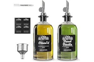 LXUDN Distributeur Sirop 350ml, Bouteille Huile Olive Bec Verseur Avec Entonnoir, Bouteille Sirop Convenance Alimentaire, Vinaigrier, Peut Tenir le Bouteille Sirop D'Huile et de Vinaigre(2pcs)