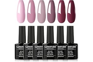 GZSYY UV Nagellack Shellac Set 10ML Gel Nagellack UV Gelnägel set 6PCS Nagellack Set Nagellack Nudefarben Rosa UV Gel Farbgel