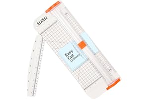 Ediesi, Massicot, A4, Coupe Papier, Guillotine, pour Home, Verrouillage automatique, avec règle d'extension, pour le papier, les photos, les coupons et les étiquettes (Blanc)