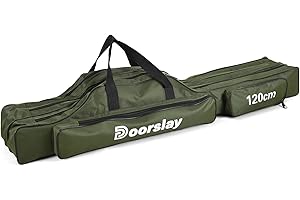 ‎DOORSLAY doorslay 3 Schicht Angeltasche Rutentasche, Faltender Angelrute Tasche, Angelrute Werkzeuge Aufbewahrungstasche, Tragbare Angelgerät Tasche 90/120/150 (optional)