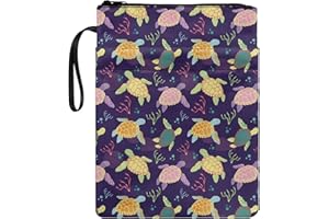 Poceacles Copertina per libro con stampa tartaruga marina, custodia per libro in brossura, custodia lavabile per studenti