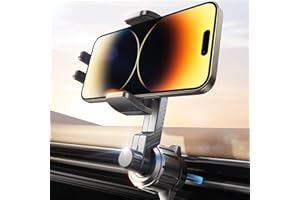 LISEN Soporte Móvil Coche [Rotación de 360°] Sujeta Moviles para Coche del Aire Ventilación con Clip Protector, Suporte Telemovel Carro para iPhone 16 Pro MAX Galaxy S25 Ultra, 4.0-7.2'' Smartphone