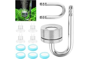 CO2 Diffusor Aquarium, Aquarium Zerstäuber, CO2 Diffusor mit Saugnäpfen und U-Pipe, Kohlendioxid Diffusor Glasrohr Aluminiumlegierung Aquarium Bubbler Zubehör für Aquarium Süßwasserfischpflanzen