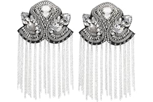 Angoily Épaulettes Vintage Punk 20X12Cm Décoration D'Épaulettes Avec Glands Pour Costume Homme Accessoire Déguisement Halloween Militaire