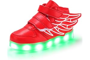 PADGENE Chaussures Enfants Garçon Fille Basket LED Lumineuse 7 Couleurs Clignotants USB Rechargeable Securité Mode