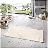Rachel Carpet Bath Mat 1 Piece 50x80 Plush Anti-Slip Base Washable Bath Carpet Bath Mat, Cream