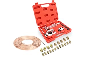 ‎WODHMIEY WODHMIEY Kupferrohr-Bremsleitung Erweiterungs- und Reparaturset für Hydraulik- und Benzinleitungen, Für Rohrgrößen 4,76 mm bis 12,7 mm, Rostfrei, Korrosionsbeständig, Mit 7,5 m Kupferrohr und Fittings