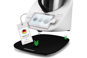 CAPTAIN FINGERFOOD Gleitbrett für Thermomix TM6 TM5 Schwarz- Made in Germany - Fair produziert & in sozialer Werkstatt verpackt - Hochwertige Teflon Gleiter - müheloses Verschieben & sicherer Stand - Rollbrett