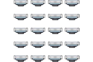 JUGNAW 20pcs Razor Blades Refills Mach 3 Razor Blades Men Razor Dual-Layer Lubricating Strip Elastic Sensor Replacement Blade Compatible with Gillette Mach 3 for Male Men Father Boyfriend