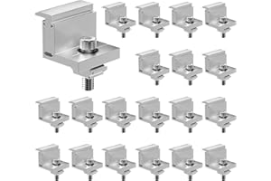 VEVOR Soportes de montaje en Z para panel solar, abrazaderas de extremo ajustables de 35 a 50 mm, soportes de montaje en Z para panel solar de aluminio anodizado liviano para vehículos recreativos.
