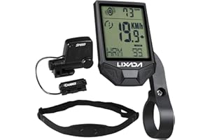 KOCAN Cadence Heart Rate Monitor, Cycling Wireless Computer with Heart Rate Sensor Multifunctional Rainproof Cycling Computer with Backlight LCD