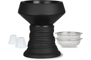 SERdeerCH Shisha stenhuvudset, handgjord, glaserad för optimal värmelagring och längre rökglädje, perfekt för shisha-huvud, shisha tillbehör