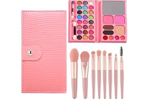 GWAWG Set di Trucco da 33 Colori per Ragazze, Giocattoli di Trucco per Bambini Non Tossici e Lavabili con 8 Pennelli, Set di Cosmetici per Bambini Idea Regalo per Halloween, Natale, Spettacolo sul