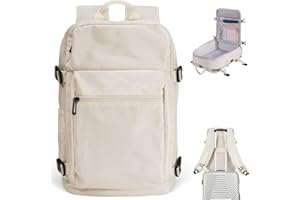VOESLD Mochila Viaje Cabina Avion 40x20x25 para Ryanair, Mochila Equipaje de Mano Maletas Bolsa Viagem Mochila Hombre Mujer Trabajo Casual Travel Backpack para Vueling, Wizzair, Volotea (Beige)