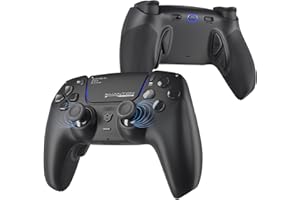HEXGAMING PHANTOM Pro Controller with 4 Remappable Buttons, 6 Remapping Profiles, 8 Interchangeable Analog Stick, and Adjustable Triggers Compatible with ps5, PC, Mobile - Hall Effect Chaos Black