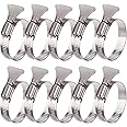 Suprom 1 1/2 inch Hose Clamp, 10 Pack Adjustable 1"-2" Diameter Hose Clamps With Easy Turn Thumb Screw, 304 Stainless Steel Hose Clamps For Securing Hose, Automotive and Mechanical Applications