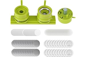 37mm Badge Mold with Plastic Material 100 Sets for Round Badges, Compatible with All of HAVFUN Badge Making Machine, Ideal for Making Gift for Children (Green)