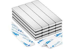 Grtard Magnete Stark, 16 Stück 60 x 10 x 3 mm Neodym Magnete Extra Stark, Starke Stabmagnet, Magnetstreifen, Seltenerdmagnete mit Doppelseitigem Klebemittel, Kühlschrankmagnet für Mehrfachnutzung