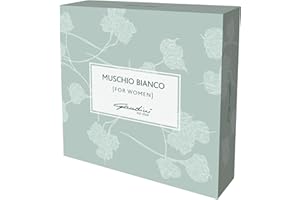 Gandini Muschio Bianco, cofanetto con Eau de Toilette e Shower Gel, Profumo Donna Dolce e Fresco, con Bergamotto e Fiori d'Arancio, Muschio Bianco, Muschio di Quercia e Cristalli d’ambra