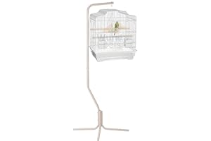 WUNDAPETS SMALL EXCLUSIVE WHITE SIAM BUDGIE COCKATIEL FINCH BIRD CAGE & WHITE C7 STAND
